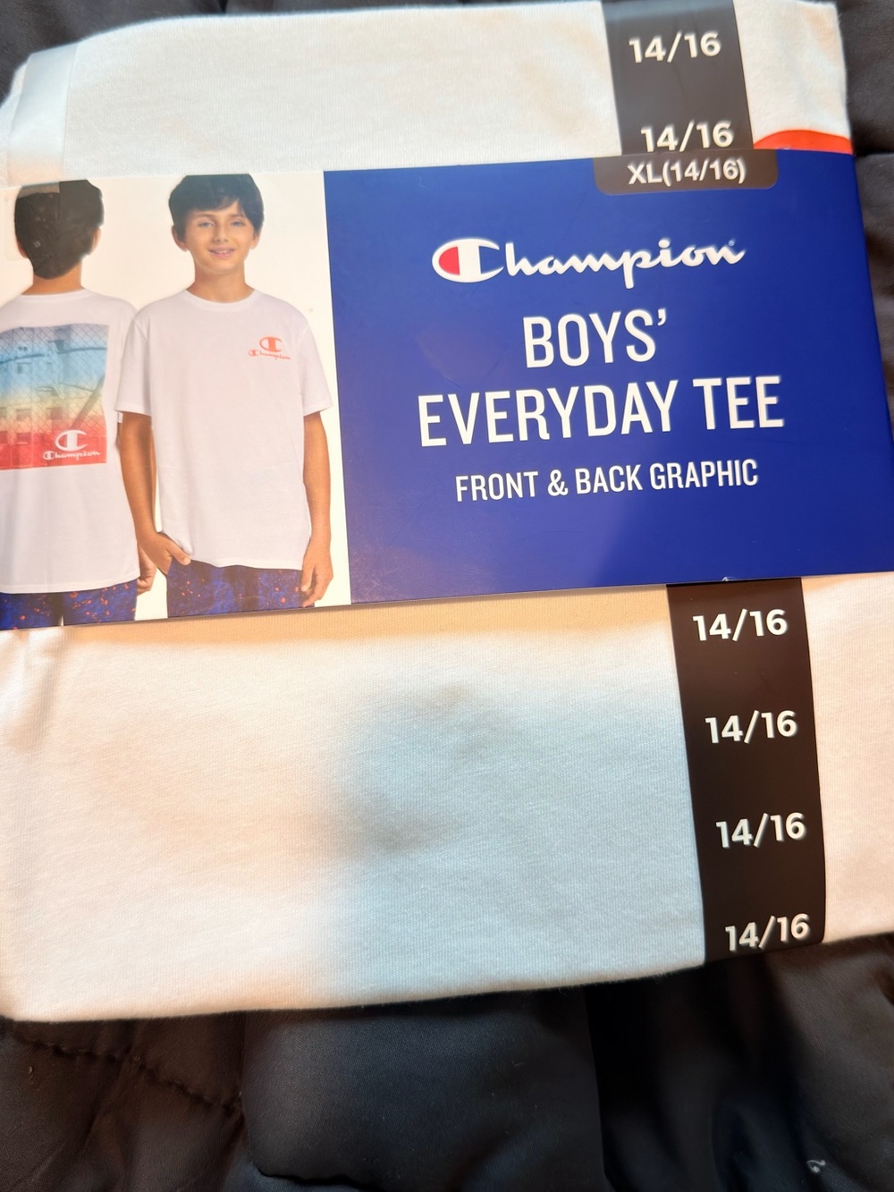 Champion Boys' Everyday Tee - White with Small Red Logo